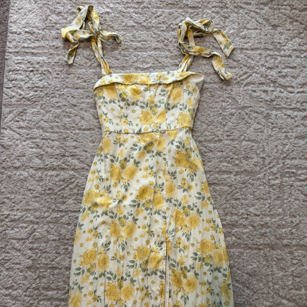 Altar'd State Yellow and Green Floral Dress